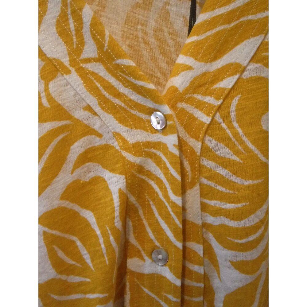 Nicole Miller Women's Yellow Print Top NWT Size Med - Picture 4 of 6